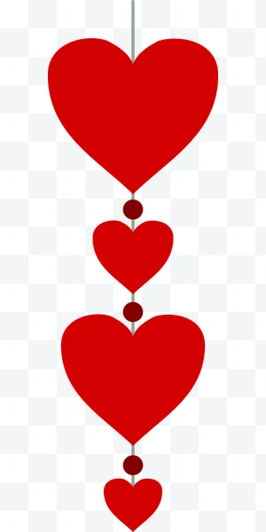 Guirnalda de corazones rojos