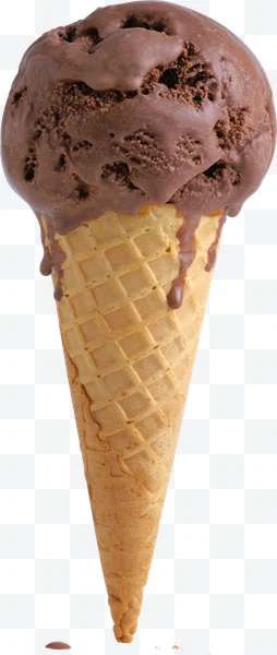 Helado de chocolate en cono