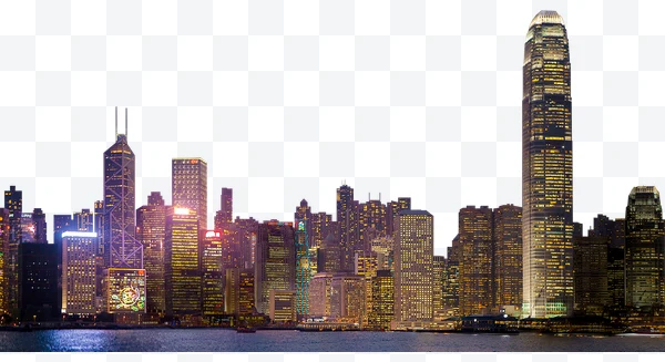 Horizonte de Hong Kong de noche