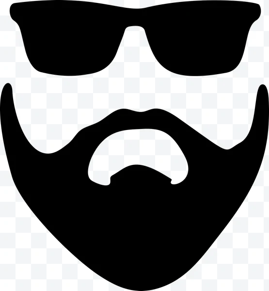 Icono negro de barba y gafas de sol