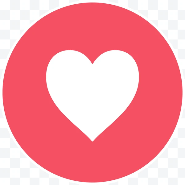 Icono de corazón blanco en círculo rojo