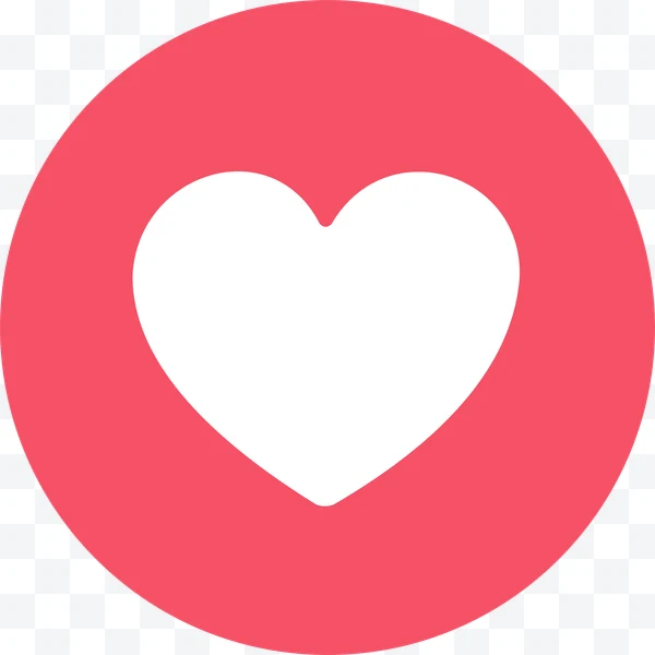 Icono de corazón blanco en círculo rojo