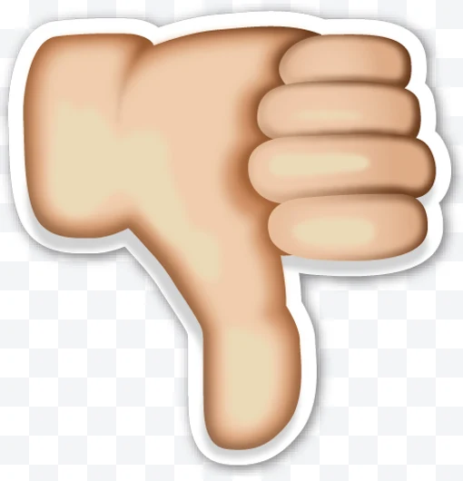 Icono de pulgar hacia abajo con borde blanco