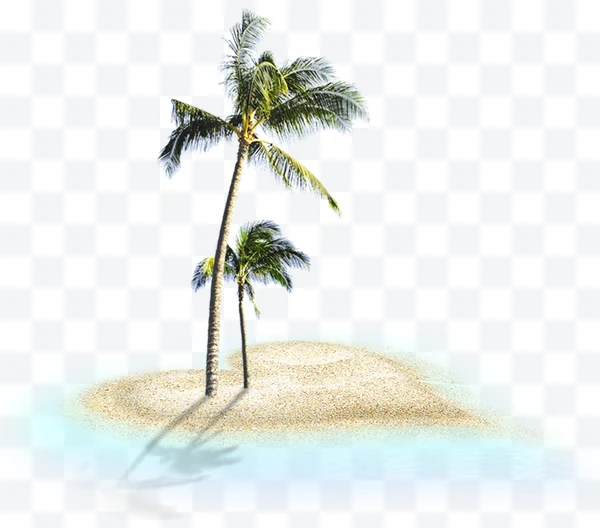 Isla pequeña con palmeras