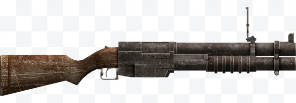 Lanzagranadas M79 visto de lado con textura metálica desgastada y culata de
