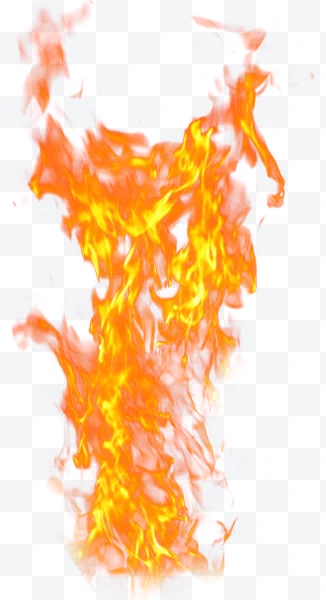 Llama de fuego brillante en colores naranja y amarillo.