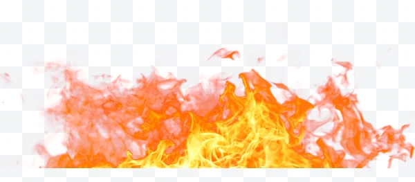 Llama de fuego naranja y amarilla con fondo blanco
