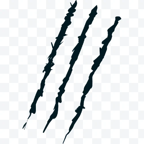 Logo de garras de monstruo con tres líneas negras irregulares