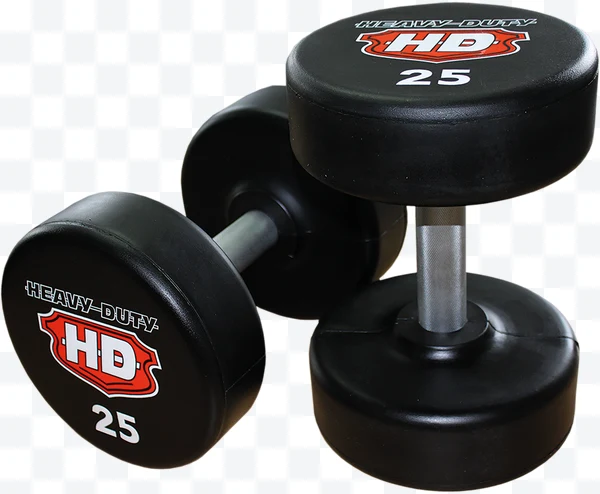 Mancuernas negras Heavy Duty HD 25 libras con mango metálico