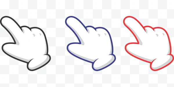 Mano de cursor estilo Mickey Mouse