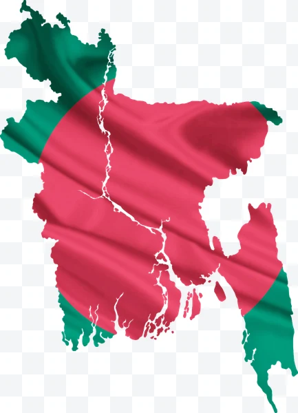 Mapa de Bangladesh con bandera