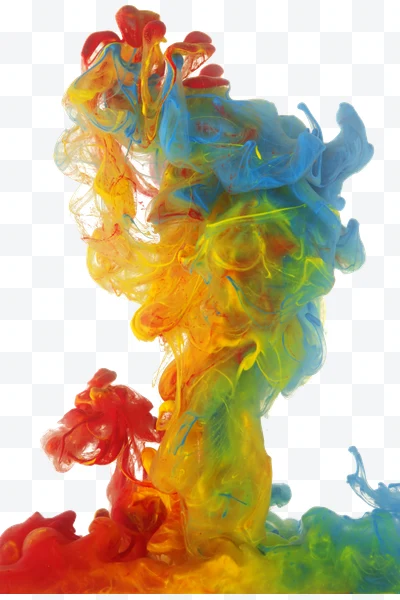 Mezcla de tintas de colores en agua