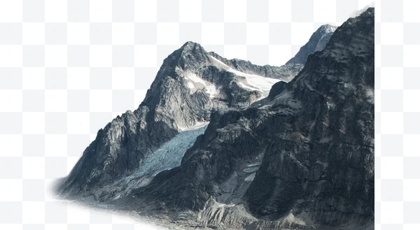 Montaña rocosa con glaciar