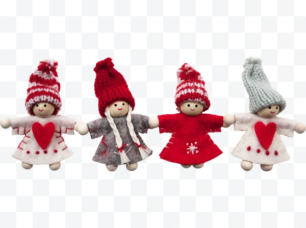 Muñecas de tela navideñas