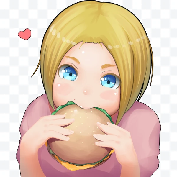 Girl eating a hamburger