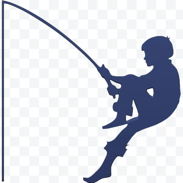 Niño pescando con caña