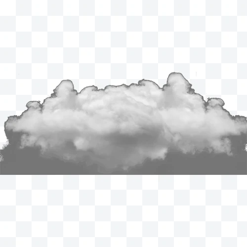Cottony white cloud with defined edges