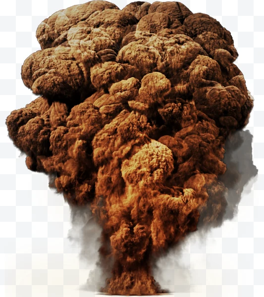 Nube de explosión de polvo marrón