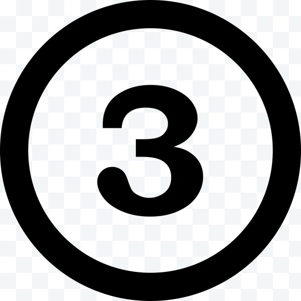 Number 3 in Circle