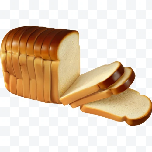 Rebanadas de pan de molde con corteza dorada apiladas