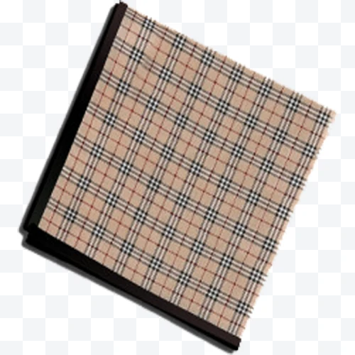 Pañuelo cuadrado con patrón de cuadros beige con líneas negras y rojas y borde