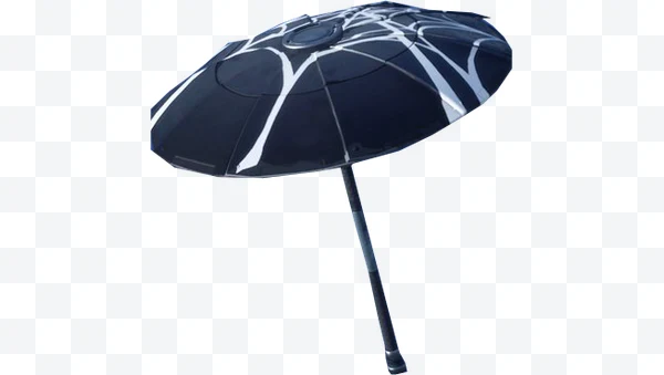 Paraguas negro con diseño blanco