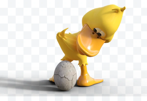 Pato animado con huevo