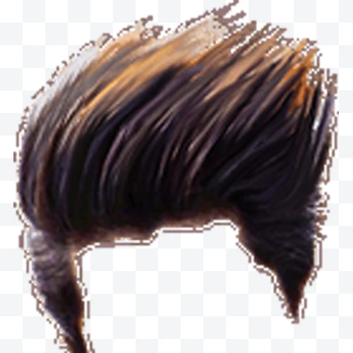 Peinado de cabello oscuro con reflejos marrones y volumen