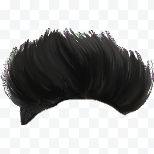Black hair hairstyle with volume and waves upwards