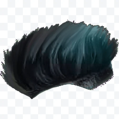 Peinado mohicano negro con puntas azules