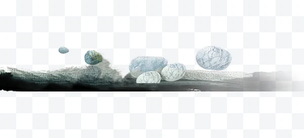Piedras grises y azules sobre superficie texturizada con fondo transparente