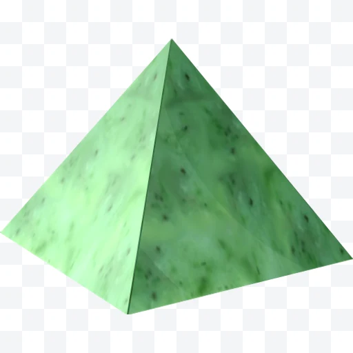 Pirámide verde con textura de jade