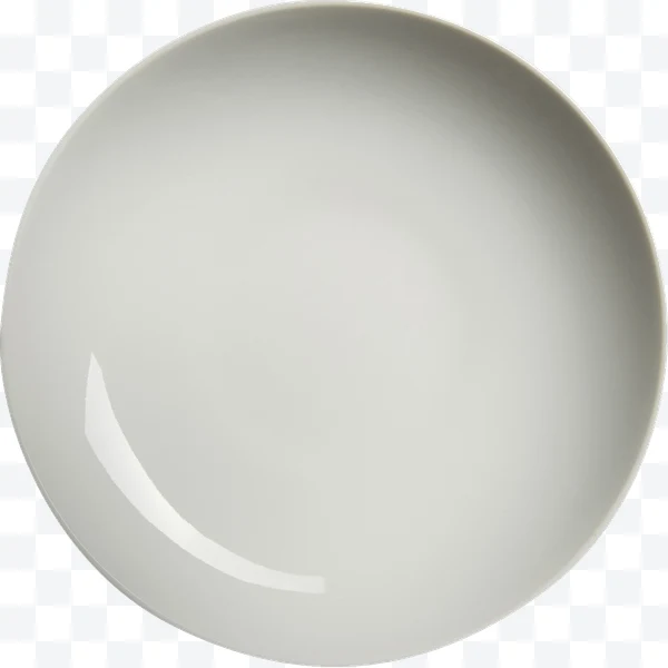 Plato blanco redondo liso y brillante visto desde arriba