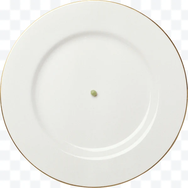 Plato con un guisante