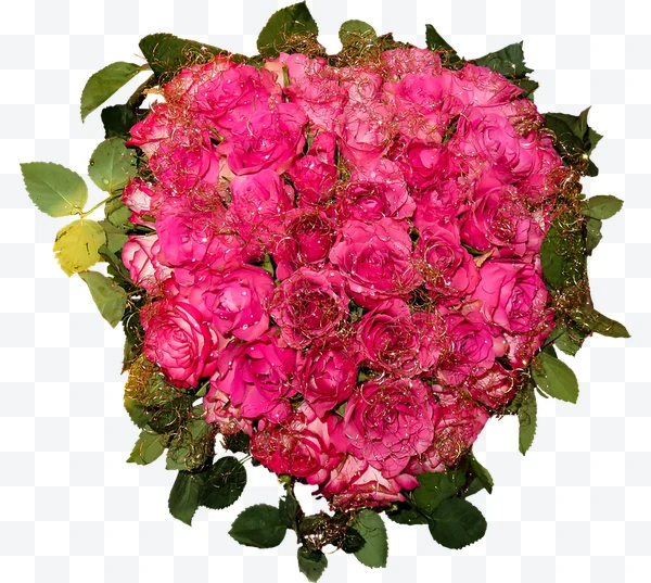 Ramo de rosas en forma de corazón