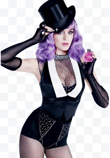 Retrato de Modelo con cabello morado y sombrero de copa