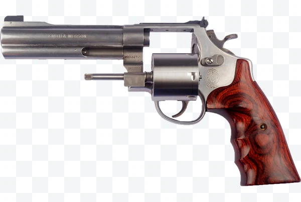 Revólver Smith & Wesson modelo 627-1 con empuñadura de madera y cilindro