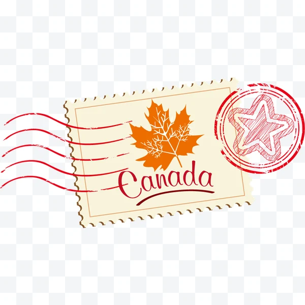 Sello postal de Canadá con hoja de arce