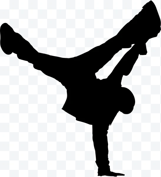 Silhueta de dançarino de breakdance