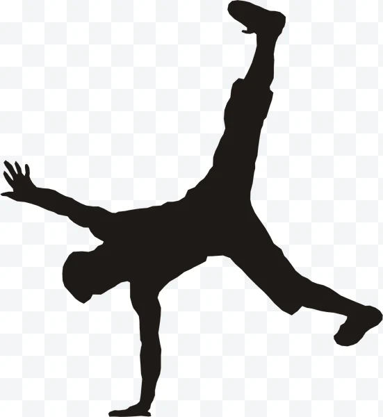 Silhueta de dançarino de breakdance