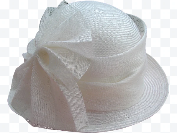 Sombrero blanco con adorno de tela