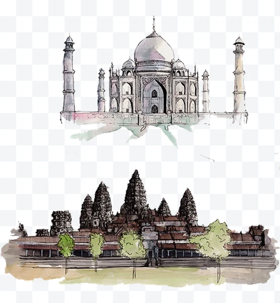 Taj Mahal y Angkor Wat