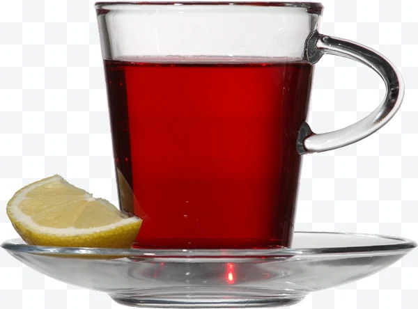 Taza de té con rodaja de limón