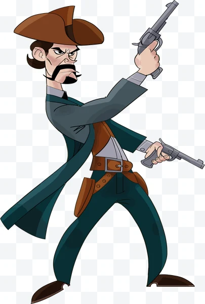 Animated cowboy with guns